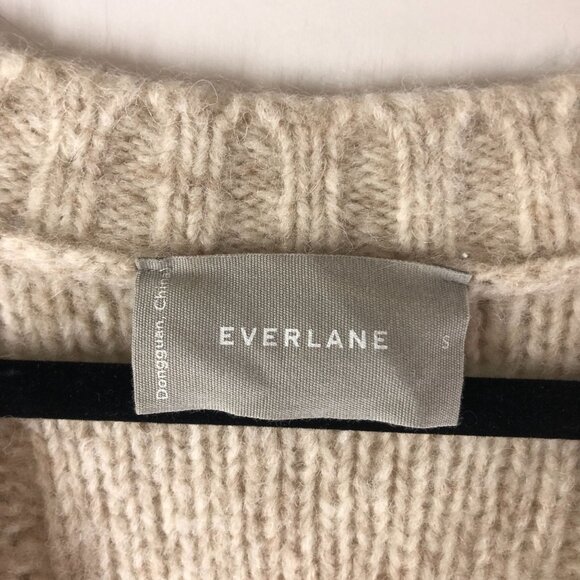 Everlane Womens The Cloud Cable-Knit Sweater Vest Wool Alpaca Blend Ivory S - Picture 3 of 5